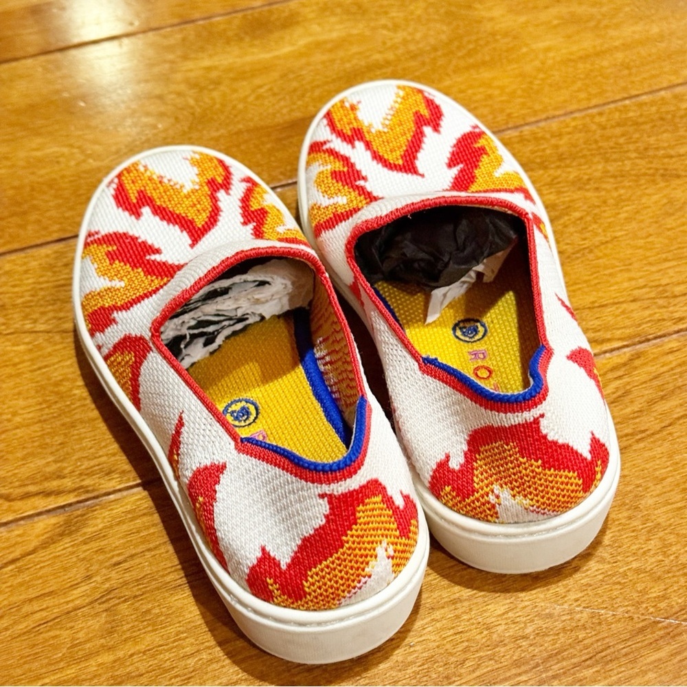 Rothy's Kids Slip On Sneakers Flames Little Kids Size 1 Unisex - Picture 3 of 6
